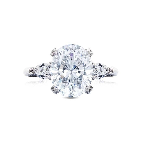 Load image into Gallery viewer, Tacori .84CTW Pear 3-Stone &amp;quot;Royal T&amp;quot; Semi Mounting in Platinum

