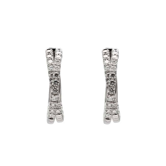 Load image into Gallery viewer, Mountz Collection Double Inside/Outside Hoop Earrings in 18K White Gold
