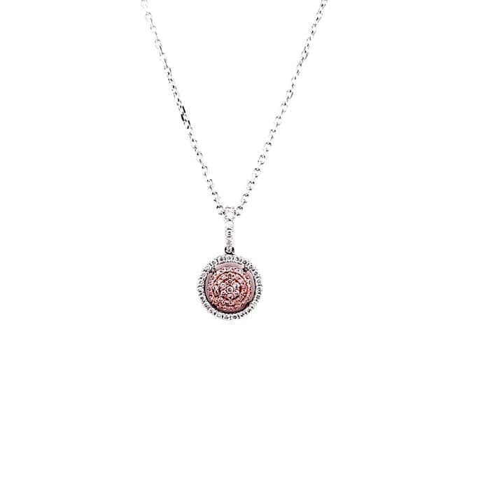Mountz Collection Pendant with Pink and White Diamonds in 18K Rose and White Gold