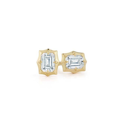 Jade Trau Forevermark Vanguard 18K Yellow Gold Emerald Cut Diamond Stud Earrings