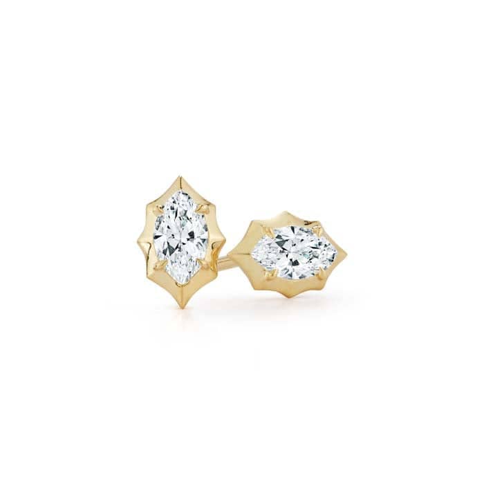 Jade Trau Forevermark Maverick 18K Yellow Gold Marquise Cut Diamond Stud Earrings