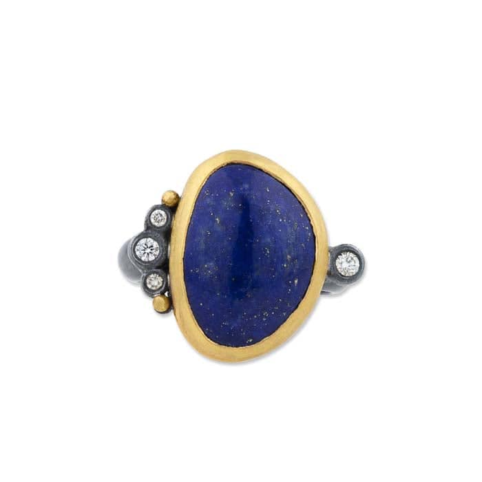 Lika Behar Lapis "Kami Dylan" Ring in Oxidized Sterling Silver and 24K Yellow Gold
