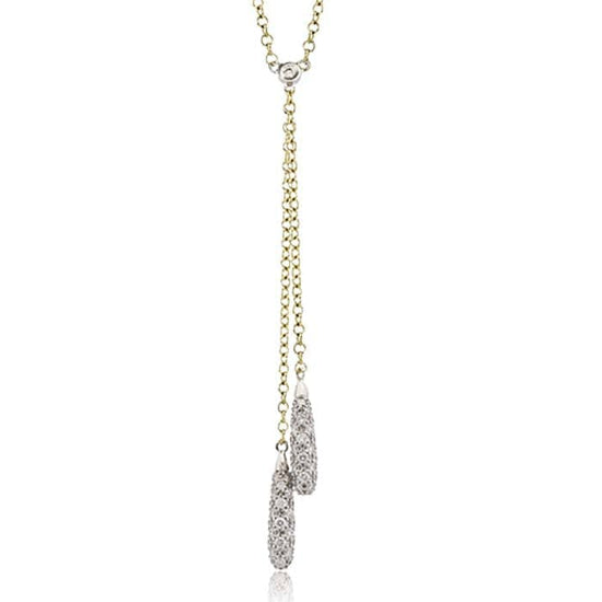 Simon G. Diamond Lariat Necklace in 18K White and Yellow Gold