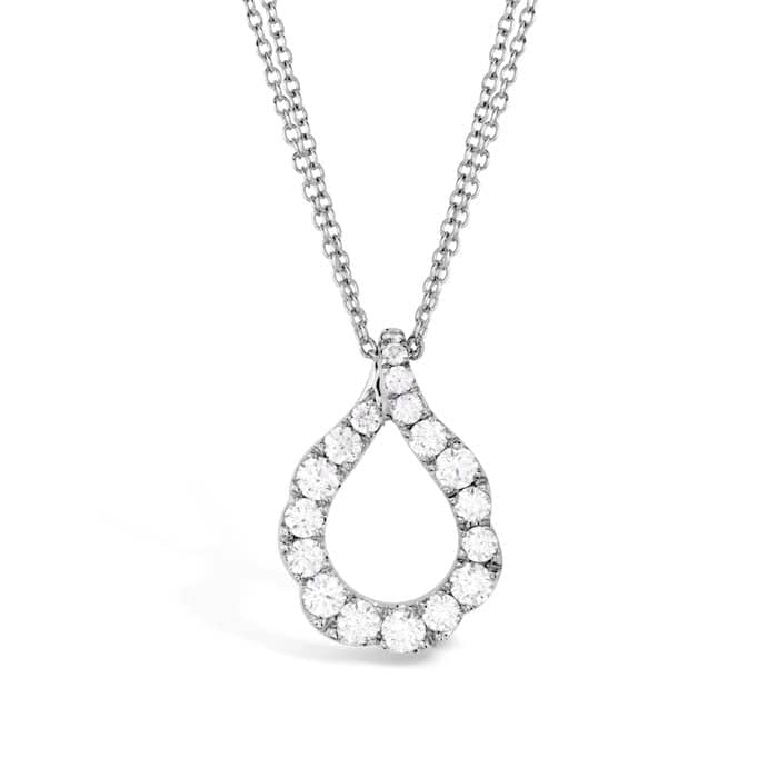 Hearts On Fire .97-1.03CTW Lorelei Crescent Diamond Pendant in 18K White Gold