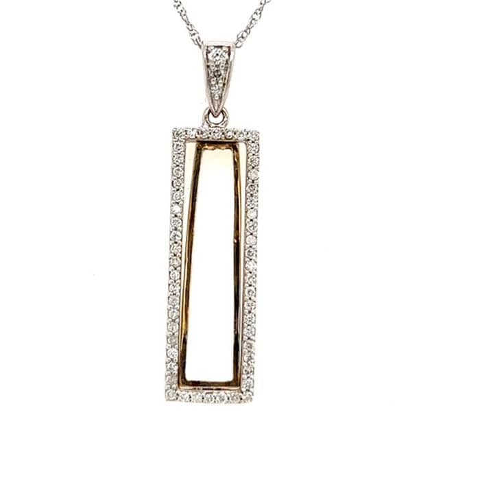 Load image into Gallery viewer, Estate .55ctw Open Frame Pendant in 14K Yellow and White Gold
