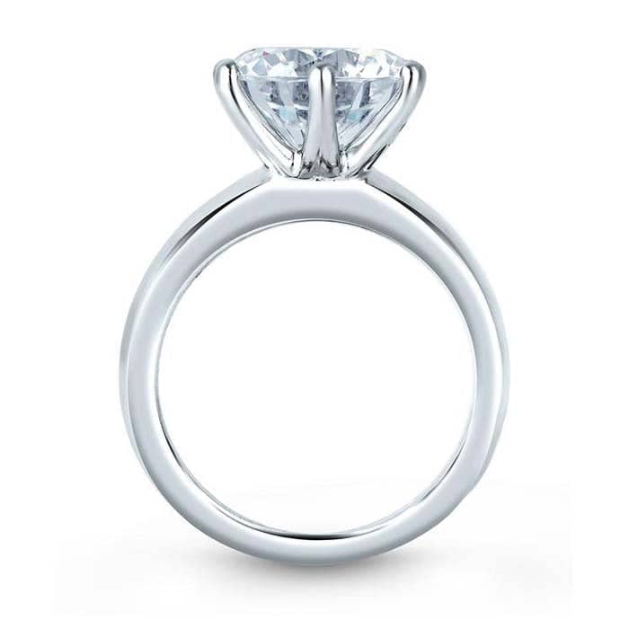 A. Jaffe 6-Prong Tulip Crown Solitaire Engagement Ring Semi-Mounting in 14K White Gold