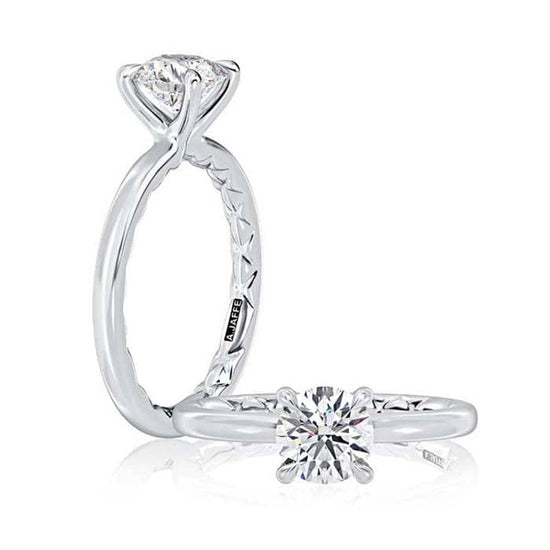 A. Jaffe 1CT Solitaire Engagement Ring Semi-Mounting in 14K White Gold