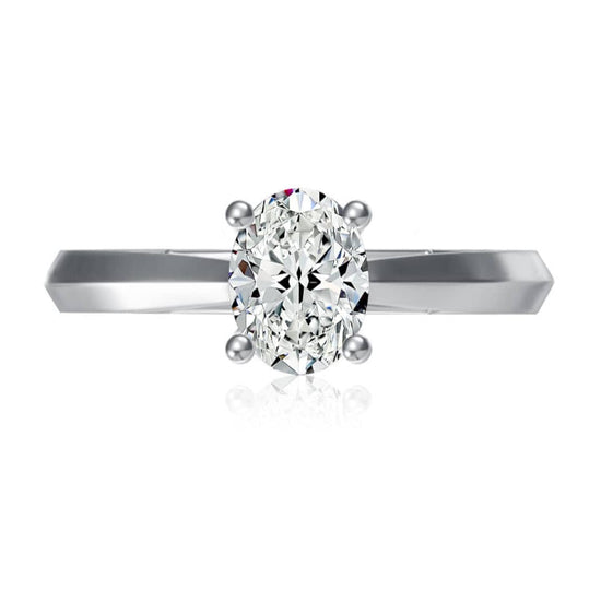 A. Jaffe Hidden Halo Oval Solitaire Engagement Ring Semi-Mounting in 14K White Gold