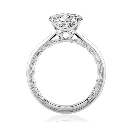 Load image into Gallery viewer, A. Jaffe Oval Solitaire Engagement Semi-Mounting in 14K White Gold
