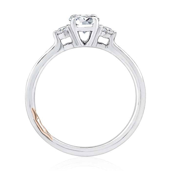Load image into Gallery viewer, A. Jaffe 3 Stone Oval Engagement Ring Semi-Mounting in 14K White Gold
