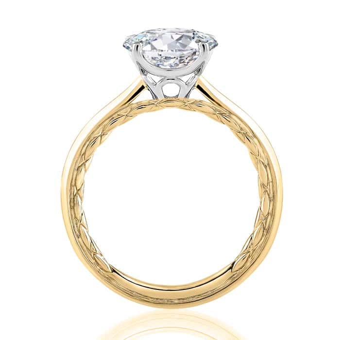 A. Jaffe Cathedral Solitaire Mounting in 14K Yellow and White Gold