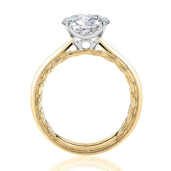 A. Jaffe Cathedral Solitaire Mounting in 14K Yellow and White Gold