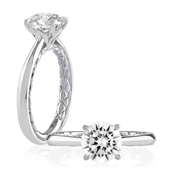A. Jaffe Cathedral Solitaire Engagement Ring Mounting in Platinum