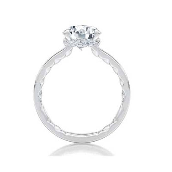 A. Jaffe Embellished Solitaire Engagement Ring Semi-Mounting in 14K White Gold