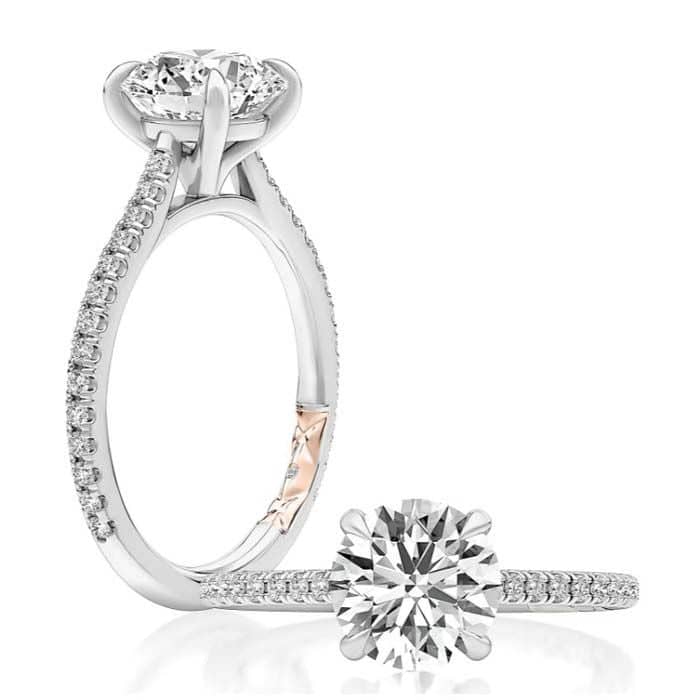 Load image into Gallery viewer, A. Jaffe Round Engagement Ring Semi-Mounting in 14K White Gold
