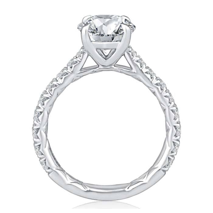 A. Jaffe Round Diamond Engagement Ring Semi-Mounting in 14K White Gold