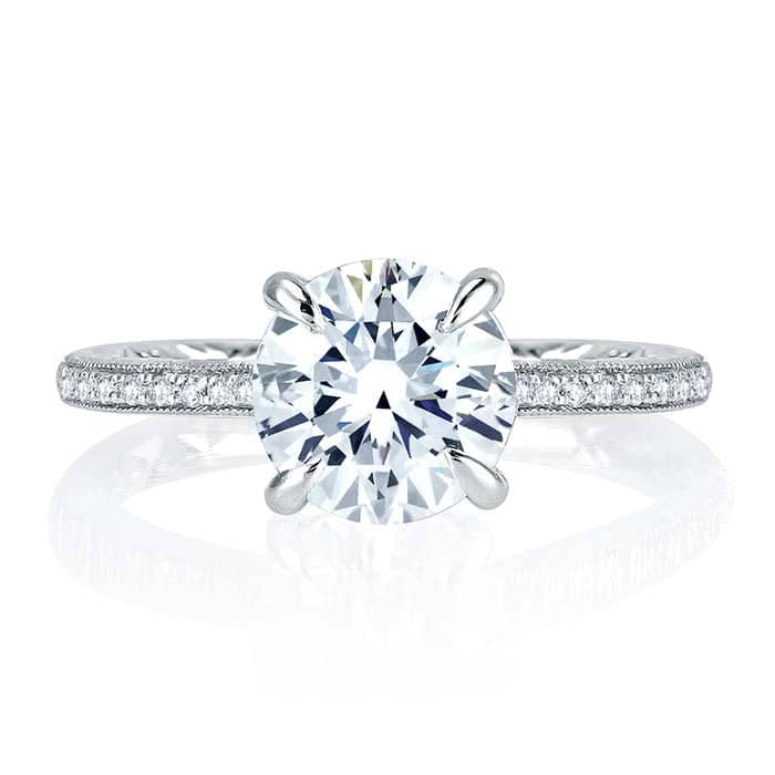Load image into Gallery viewer, A. Jaffe Diamond Art Deco Engagement Ring Semi-Mounting in 18K White Gold
