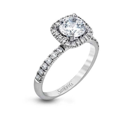Simon G. Halo Engagement Ring Semi-Mounting in 18K White Gold