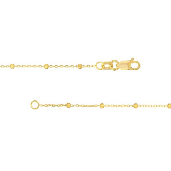 Load image into Gallery viewer, Mountz Collection 18&amp;quot; Diamond-Cut Saturn Bead Cable Chain in 14K Yellow Gold
