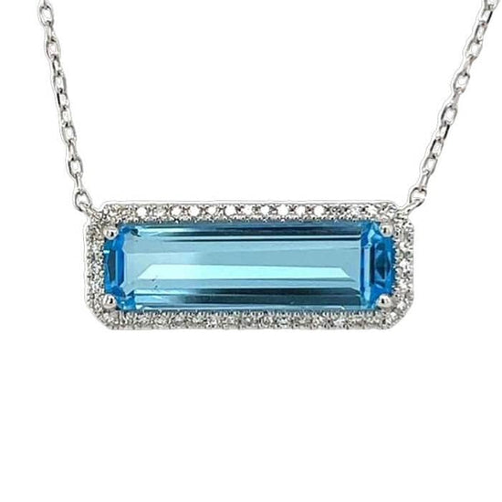 Load image into Gallery viewer, Mountz Collection Blue Topaz Pendant in 14K White Gold
