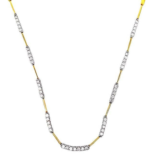 Load image into Gallery viewer, Mountz Collection Diamond Bar Necklace in 14K White and Yellow Gold
