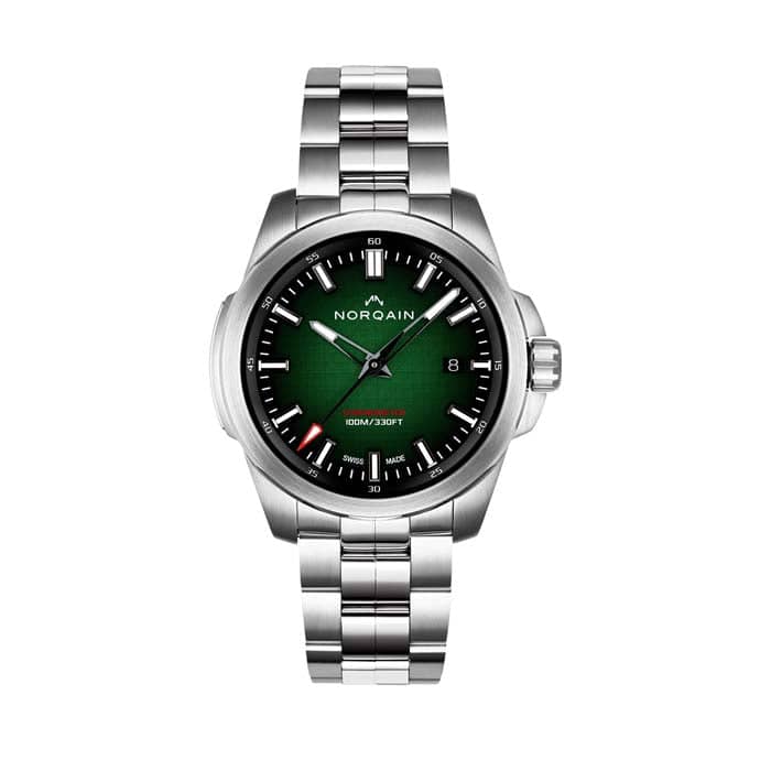 NORQAIN 40mm Independence Automatic Watch with Green Dial in Stainless Steel