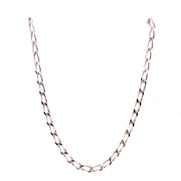 Load image into Gallery viewer, Estate 18&amp;quot; Elongated Curb Link Chain Necklace in Sterling Silver
