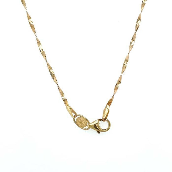 Estate 20" Twisted Herringbone Chain Necklace in 14K Yellow Gold