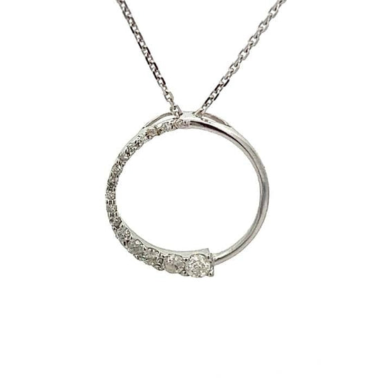 Load image into Gallery viewer, Estate Diamond Circle Pendant in 14K White Gold
