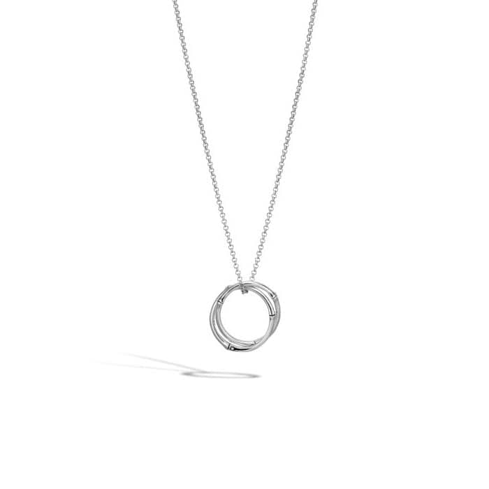 Load image into Gallery viewer, John Hardy Bamboo Sterling Silver Large Round Interlinking Pendant With Chain
