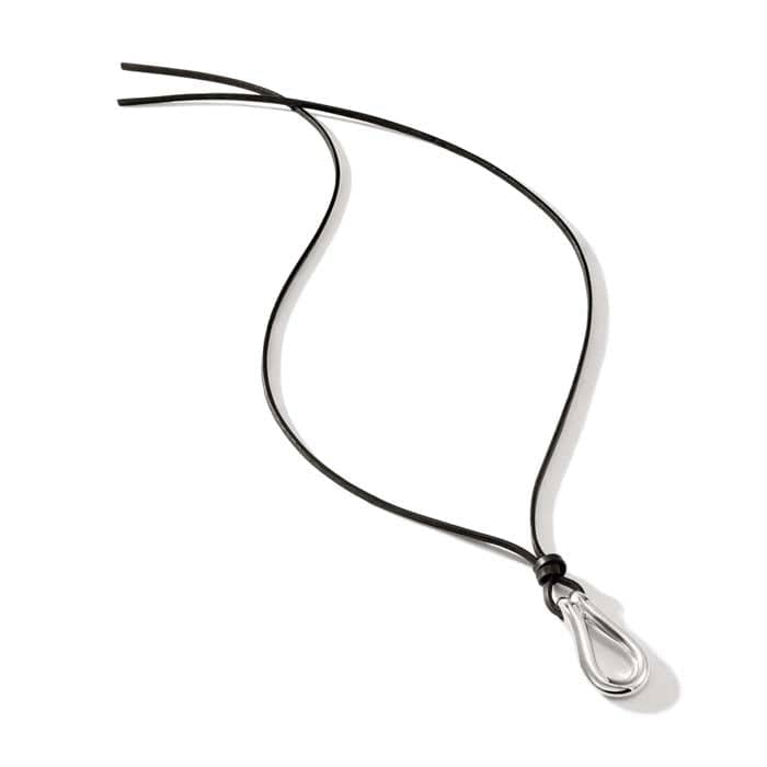 Load image into Gallery viewer, John Hardy Surf Link Pendant in Sterling Silver on Black Leather Cord
