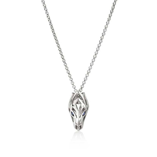 John Hardy Naga Pendant with Sapphires in Sterling Silver