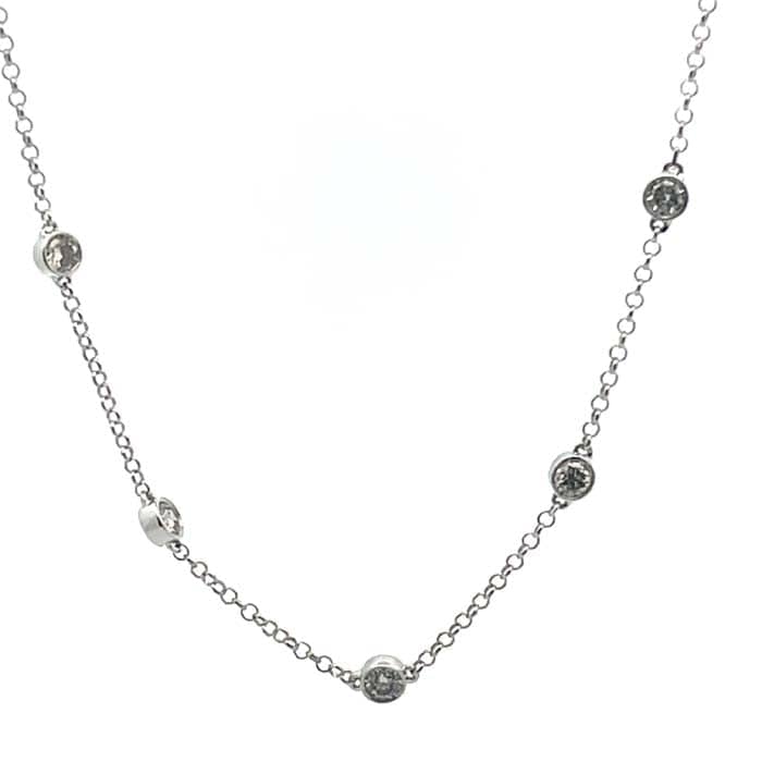 Mountz Collection 17" 2.0CTW Diamond By the Yard Necklace in 14K White Gold