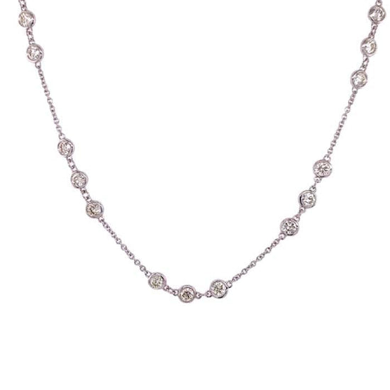 Load image into Gallery viewer, Mountz Collection 18&amp;quot; 3.75CTW Diamond by the Yard Necklace in 14K White Gold
