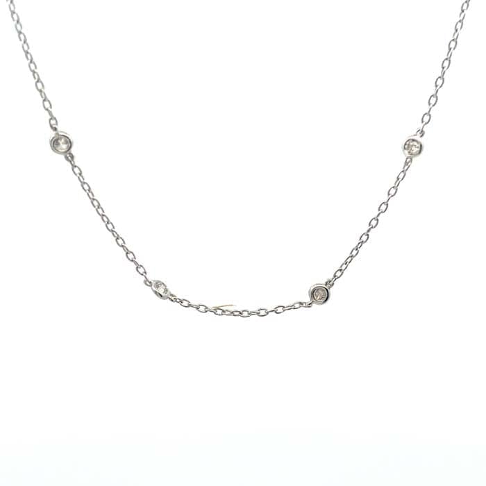 Load image into Gallery viewer, Mountz Collection 18&amp;quot; .85CTW Diamond By the Yard Necklace in 14K White Gold
