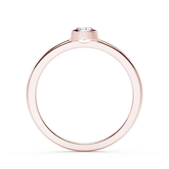 Load image into Gallery viewer, Natalie K Stackable Bezel Forevermark Diamond Engagement or Promise Ring in 18K Rose Gold
