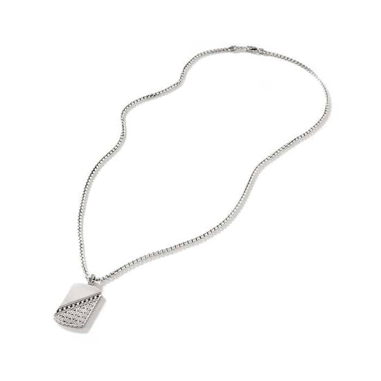 John Hardy Classic Chain Dog Tag Pendant Necklace in Sterling Silver