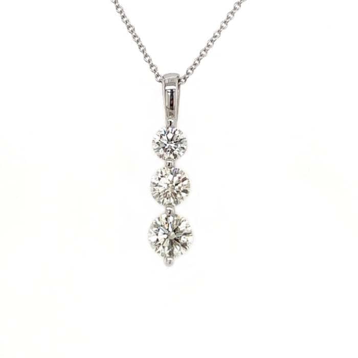 Load image into Gallery viewer, Mountz Collection 3-Stone Pendant in 14K White Gold
