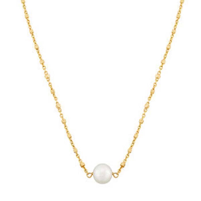 Honora  Pearl Station Necklace in 14K Yellow Gold