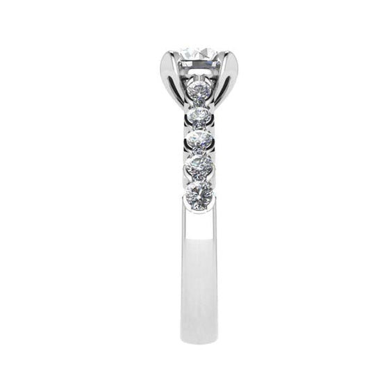 Mountz Collection Engagement Ring Semi-Mounting with Partial Bezel Set Side Diamonds in 14K White Gold