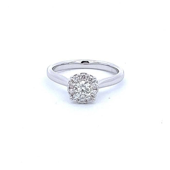 Mountz Collection Diamond Halo Complete Engagement Ring in 14K White Gold