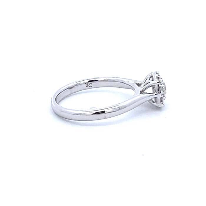 Mountz Collection Diamond Halo Complete Engagement Ring in 14K White Gold