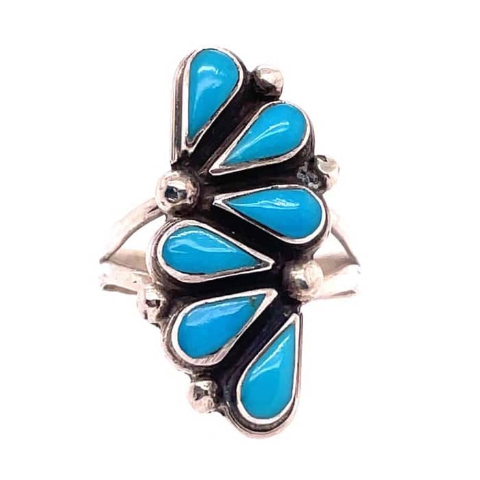 Load image into Gallery viewer, Estate Turquoise Ring in Sterling Silver

