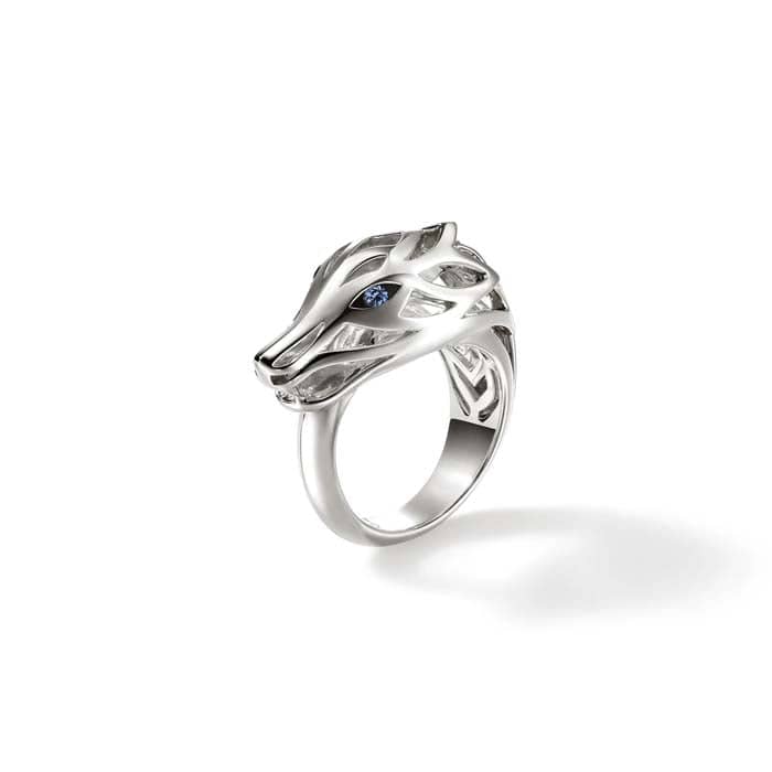 John Hardy Naga Ring with Sapphires in Sterling Silver