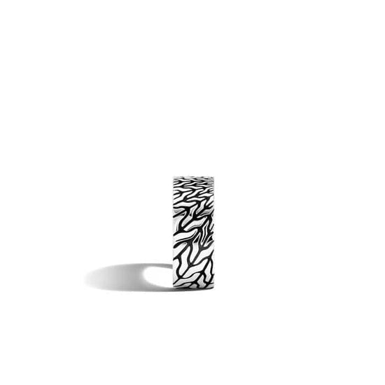 John Hardy Mens Classic Chain Radial Motif Ring in Sterling Silver