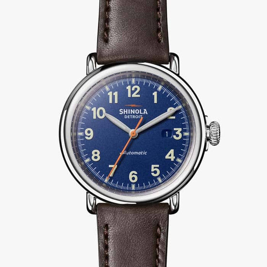 Shinola 45MM "THE RUNWELL" Automatic Watch in Stainless Steel and Leather