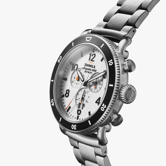 Load image into Gallery viewer, Shinola 48MM Runwell &amp;quot;White Hurricane&amp;quot; Chronograph in Stainless Steel
