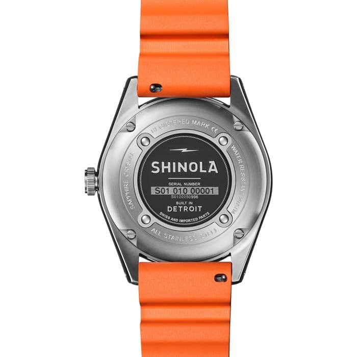 Shinola 42MM Orange "Duck" Quartz Watch in Stainless Steel