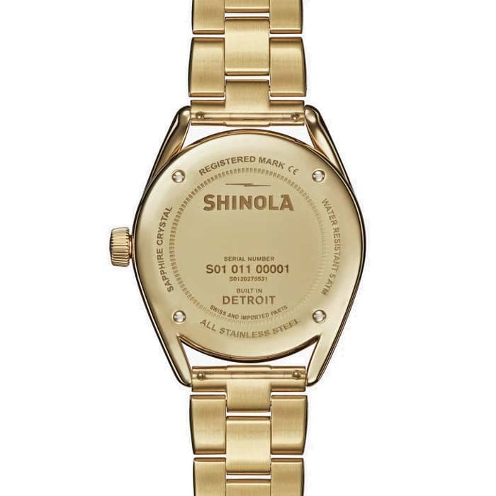 Load image into Gallery viewer, Shinola 38mm &amp;quot;The Derby&amp;quot; Day &amp;amp; Date Quartz Watch with Silver Dial in PVD Gold Stainless Steel
