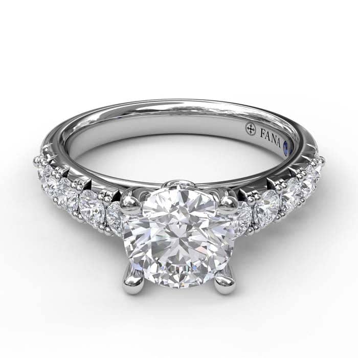 Load image into Gallery viewer, Fana Diamond Engagement Ring Semi-Mounting in 4K White Gold
